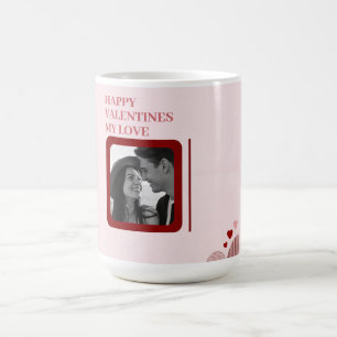 Modern Photo Red & Pink Happy Valentines Gift Coffee Mug