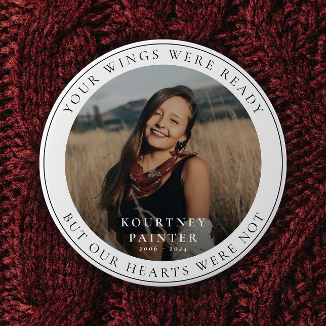 Modern Photo Remembrance Memorial  7.5 Cm Round Badge (Creator Uploaded)
