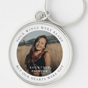 Modern Photo Remembrance Memorial  Key Ring