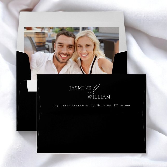 Modern Photo return address | Minimalist Wedding Envelope (Creator Uploaded)