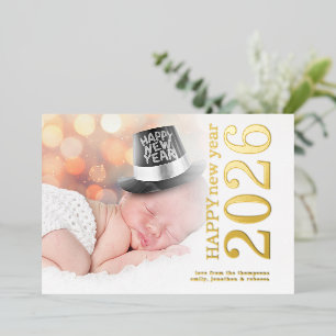 Modern Photo Rotated Text Happy New Year 2025 Real