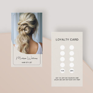 Modern Photo Salon Hair Stylist Loyalty Card