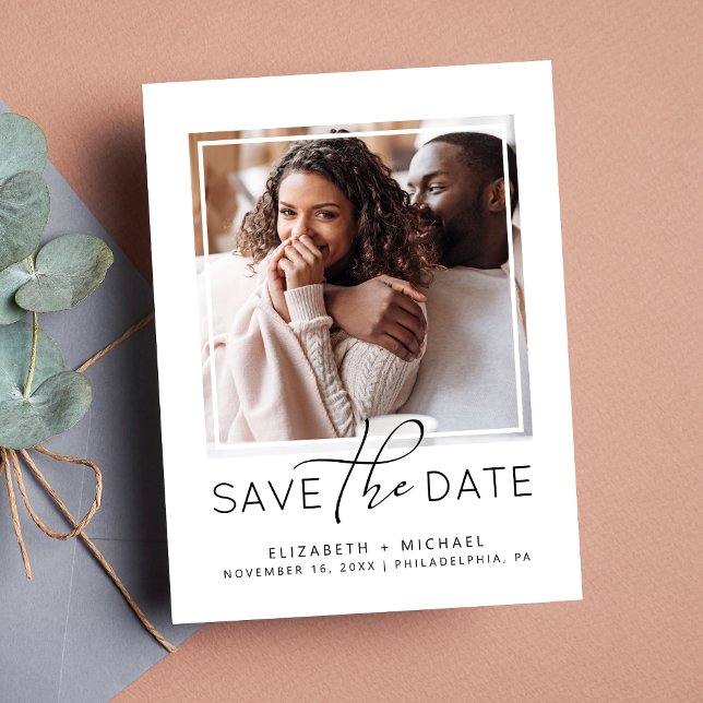 Modern Photo Save the Date Announcement Postcard (Creator Uploaded)