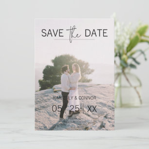 Modern Photo Save the Date Black