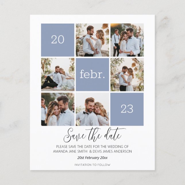 Modern Photo Save the Date Budget Wedding (Front)