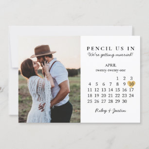 Modern Photo Save the Date Calendar April Invitation