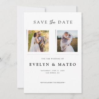 Modern Photo Save the Date Card
