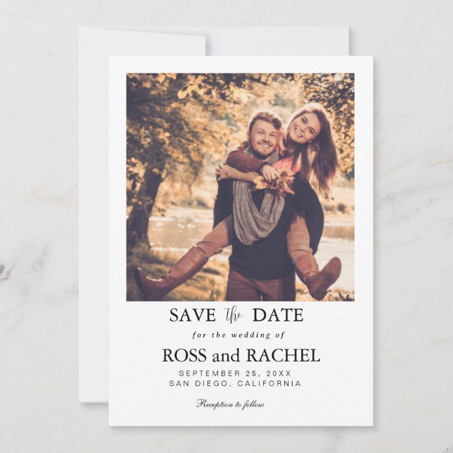 Modern Photo Save the Date Card (Front)