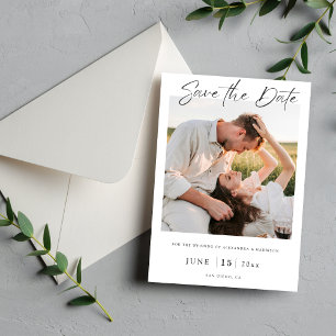 Modern Photo Save the Date Card Elegant Wedding