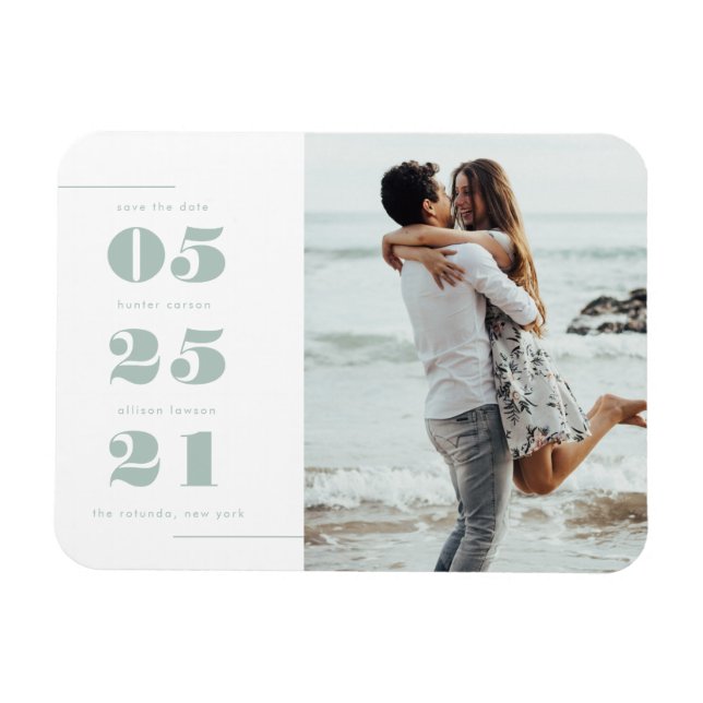 Modern Photo Save the Date Magent Magnet (Horizontal)