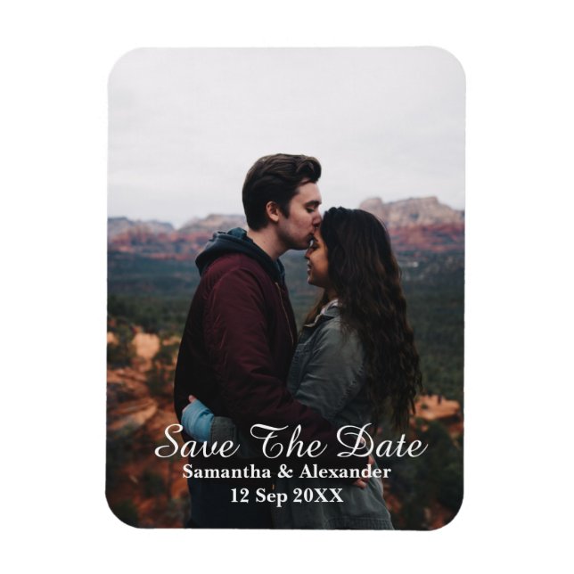 Modern Photo Save The Date Magnet (Vertical)