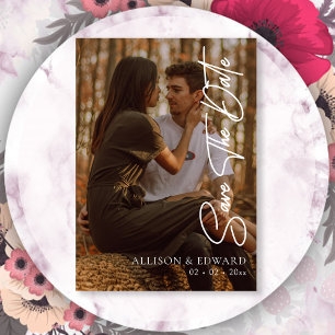 Modern Photo Save the Date Minimalist Script