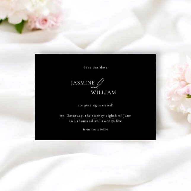Modern Photo Save the Date | Minimalist Wedding Announcement (modern wedding announcment  save the date by willows weddings)