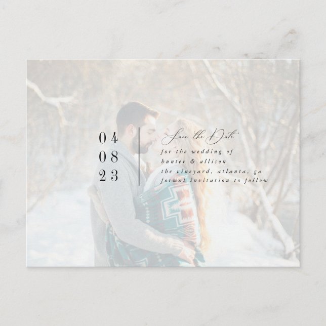 Modern Photo Save the Date Postcard (Front)