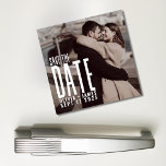 Modern Photo Save the Date Wedding Announcement Magnet<br><div class="desc">Modern Photo Save the Date Wedding Announcement magnet Customize text and colors to match your wedding theme.</div>
