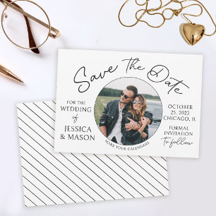 Modern photo Save the date wedding Invitation