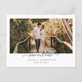 Modern Photo Save the Date Wedding Minimalist Postcard (Front)