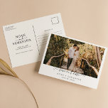 Modern Photo Save the Date Wedding Minimalist Postcard<br><div class="desc">Modern Photo Save the Date Wedding Minimalist Postcard. Easily personalise by replacing each info. Please upload horizontal/landscape photos. Make sure to check the preview before adding to cart. (Photo by Jonathan Borba from Pexels)</div>
