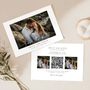 Modern Photo Save The Date With Qr Code