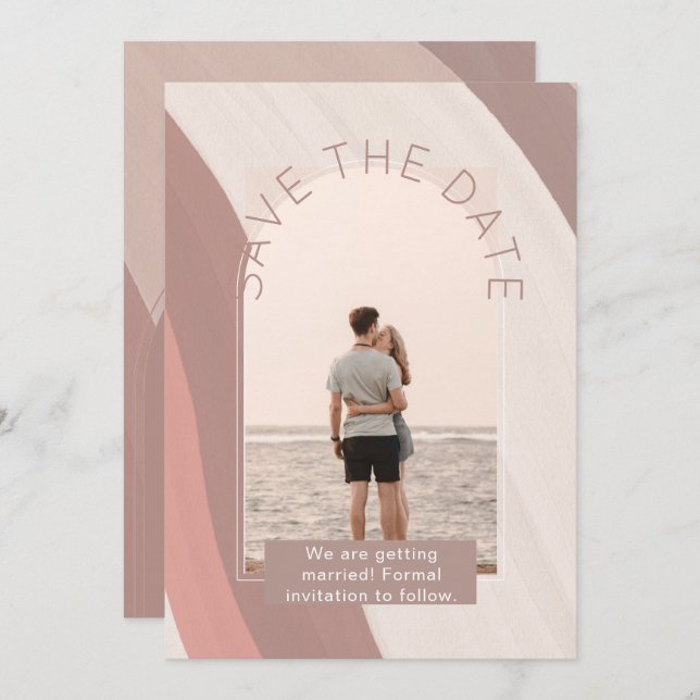 Modern Photo Save The Dates Wedding Invitation (Front/Back)