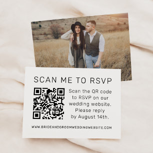 Modern Photo Scan to Reply Wedding Card