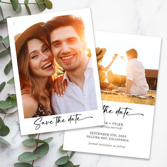 Modern Photo Script Font Wedding Save The Date (Creator Uploaded)