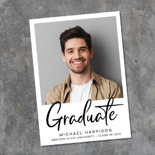 Modern Photo Script Graduation Announcement