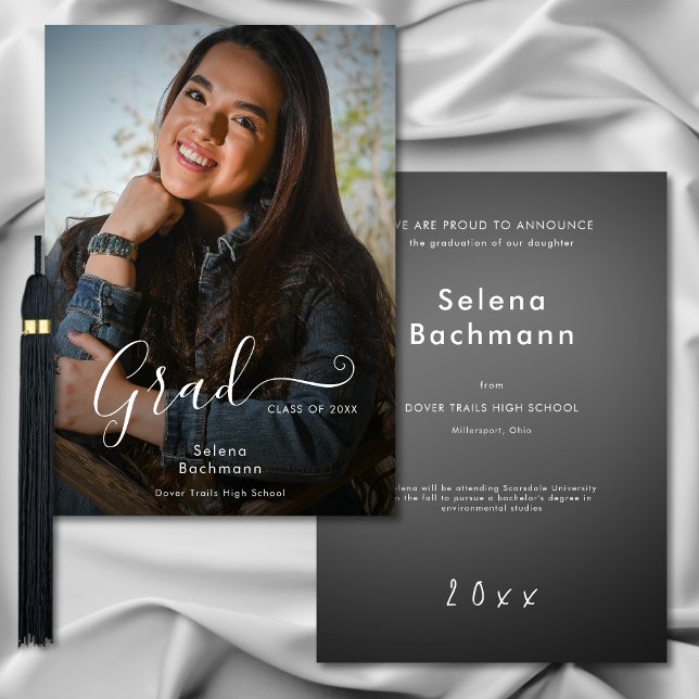 Modern Photo Script Graduation Announcement (Creator Uploaded)