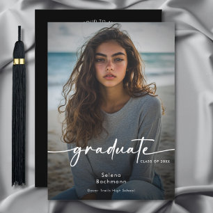 Modern Photo Script Graduation Announcement