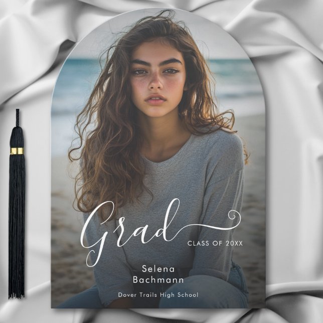 Modern Photo Script Graduation Arch Announcement (Creator Uploaded)