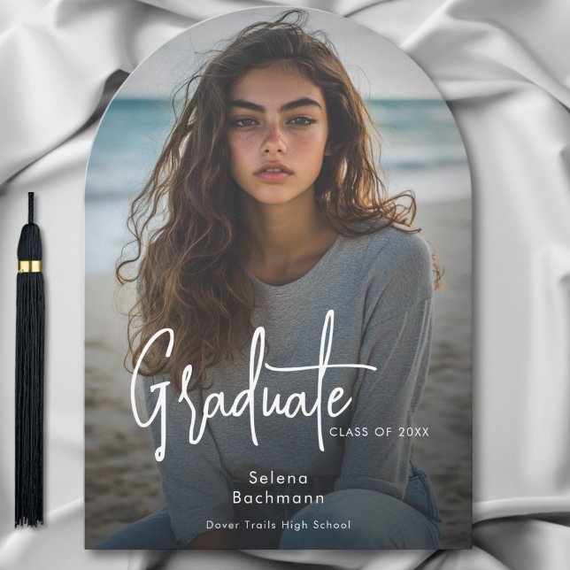 Modern Photo Script Graduation Arch Announcement (Creator Uploaded)
