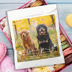 Modern Photo Script Thank You Dog Pet Wedding Favour Bags