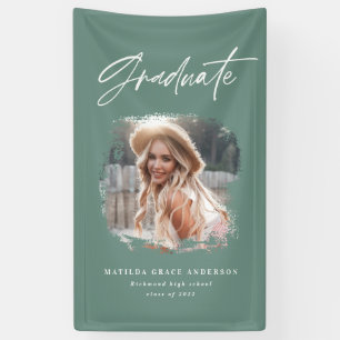 Modern photo script typography graduation banner