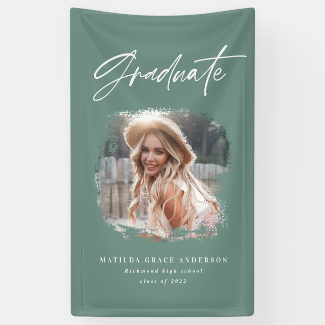 Modern photo script typography graduation banner (Vertical)