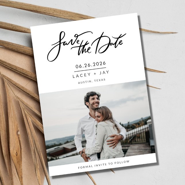 Modern Photo Script Wedding Save the Date (Modern Photo Script Wedding Save the Date)