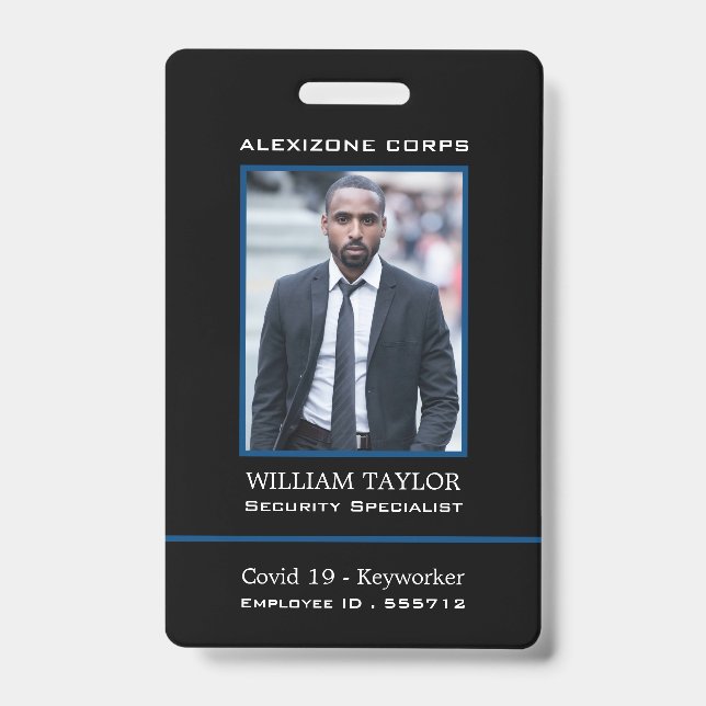 Modern Photo Security Industry ID Badge (Front)