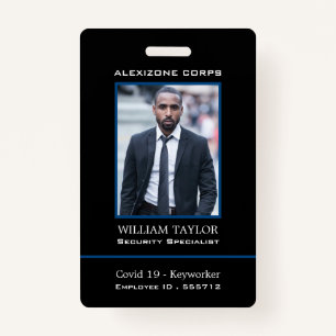 Modern Photo Security Industry ID Badge