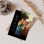 Modern Photo & Side Save the Date - Black Invitation<br><div class="desc">Send Beautiful & Unique Save the Dates with your Modern Photo & Side Save the Date - Black Save the Date Invitations.</div>