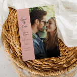 Modern Photo & Side Save the Date - Dusty Rose Invitation<br><div class="desc">Send Beautiful & Unique Save the Dates with your Modern Photo & Side Save the Date Save the Date Invitations.</div>