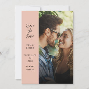 Modern Photo & Side Save the Date - Natural Invitation