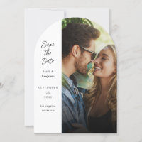 Modern Photo & Side Save the Date - White Arc