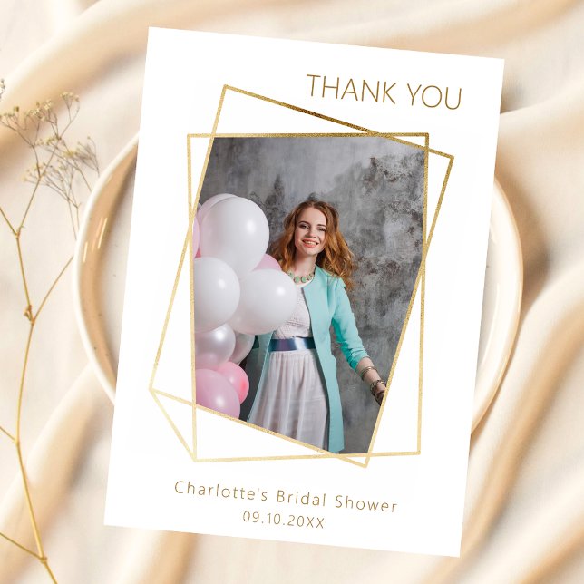 Modern photo simple Bridal Shower Thank you card (Creator Uploaded)