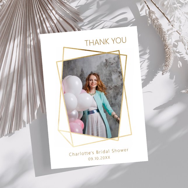 Modern photo simple Bridal Shower Thank you card (Creator Uploaded)