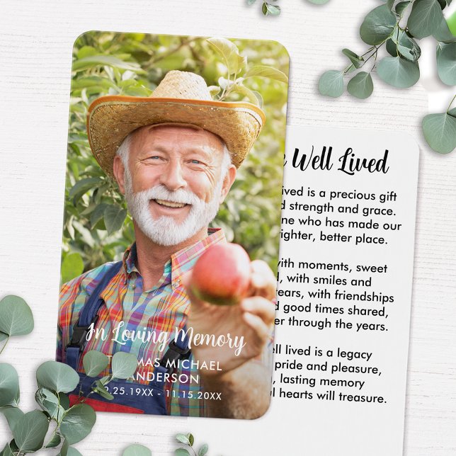 Modern Photo Simple Memorial Funeral Prayer Card (Creator Uploaded)