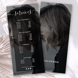 Modern Photo Simple Salon Service Menu Price List