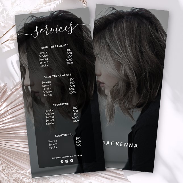 Modern Photo Simple Salon Service Menu Price List (Creator Uploaded)