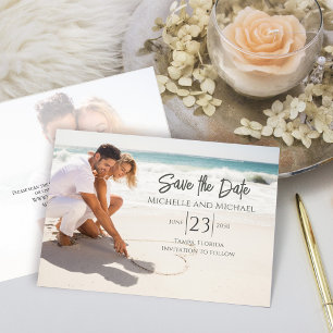 Modern Photo Simple Trendy Elegant QR Code Save The Date