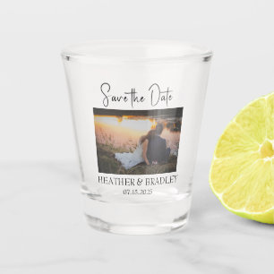 Modern Photo Simple Unique Minimalist Wedding Shot Glass
