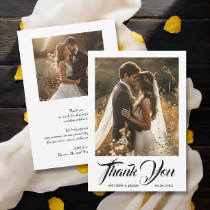 Modern Photo Simple Wedding Thank You Card