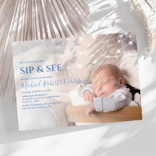 Modern Photo Sip And See Party Invitation